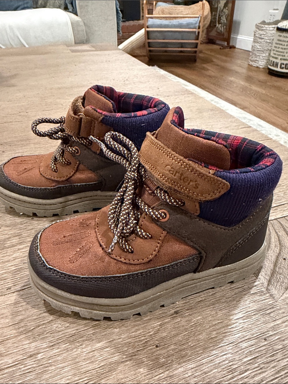 Carter's Brown and Navy Lightweight Hiker Boots for Kids